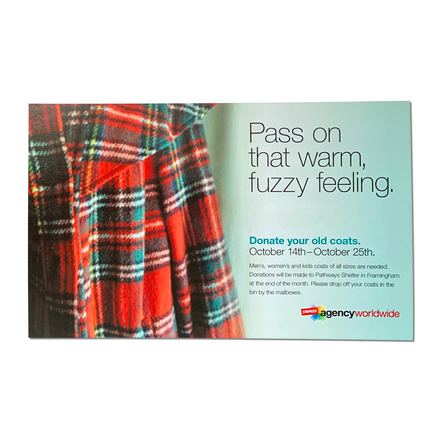 Staples Coat Drive Poster for employee partcipation