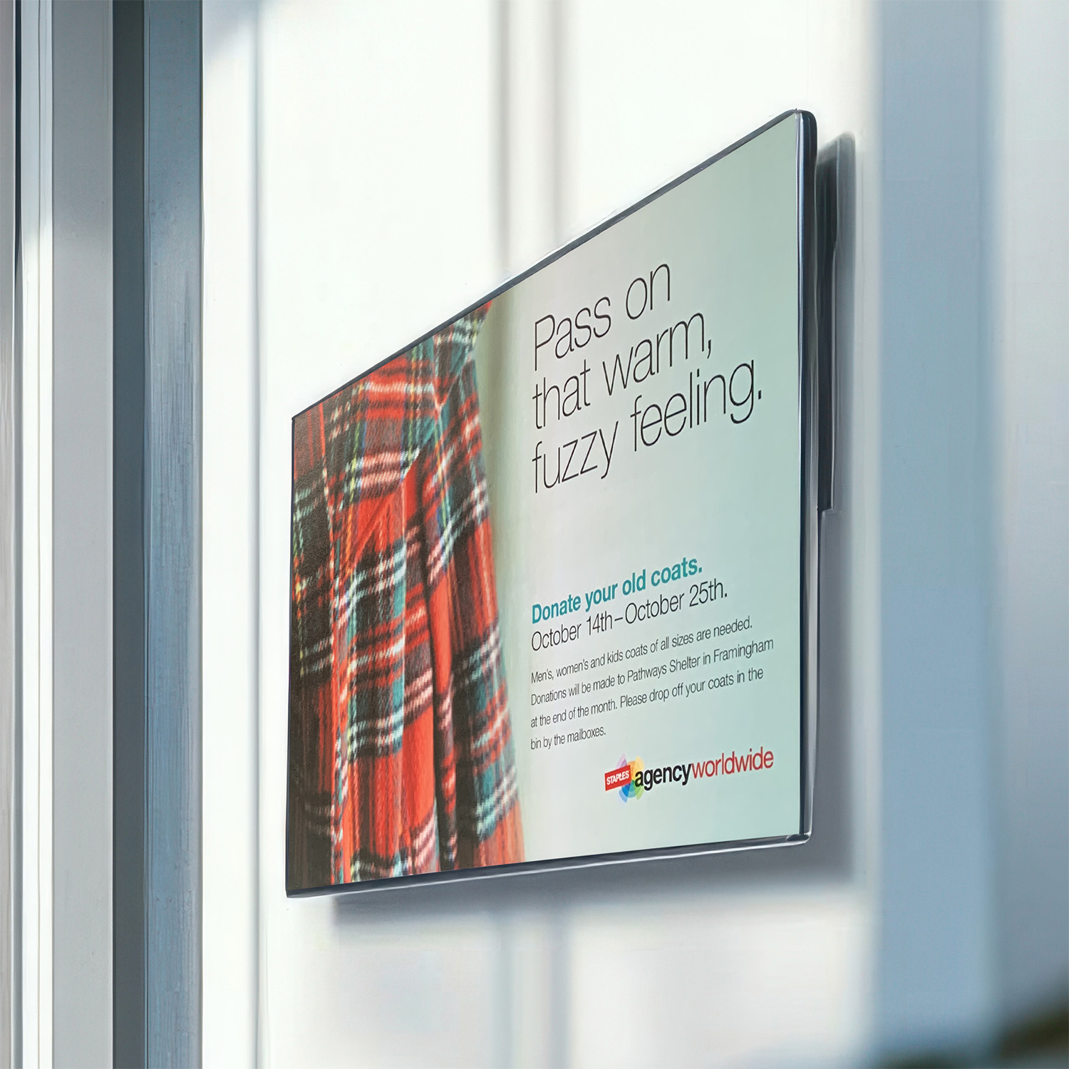 Staples Coat Drive poster